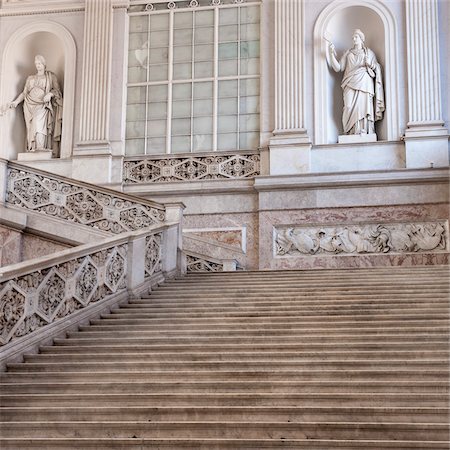 staircase architecture - Stairway at Royal Palace of Naples, Naples, Campania, Italy Stock Photo - Rights-Managed, Code: 700-06009153