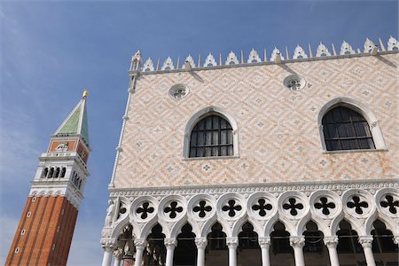 Doge's Palace and St. Mark's Campanile, Venice, Veneto, Italy Stock Photo - Rights-Managed, Code: 700-06009313