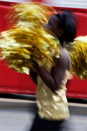 Woman with Gold Pom-Poms at Parade, St. Louis, Missouri, USA Stock Photo - Rights-Managed, Code: 700-06125798