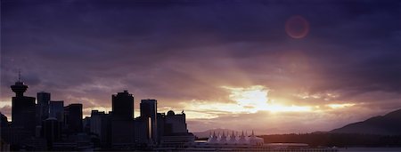 City Skyline at Dusk, Vancouver, British Columbia, Canada Stock Photo - Rights-Managed, Code: 700-06144882