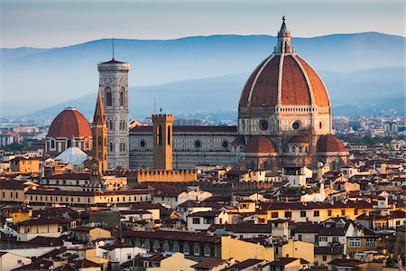 famous architecture buildings of europe - Basilica di Santa Maria del Fiore and City, Florence, Tuscany, Italy Stock Photo - Rights-Managed, Code: 700-06334634