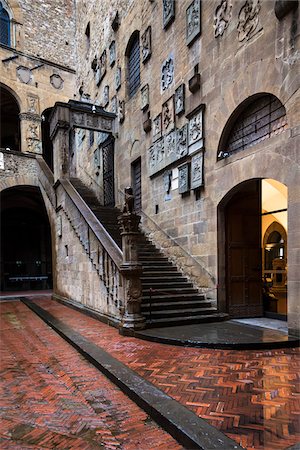 Inner Courtyard of Bargello Museum, Florence, Tuscany, Italy Stock Photo - Rights-Managed, Code: 700-06334699