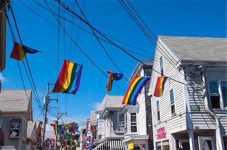simsearch:700-06431219,k - Rainbow Flags, Provincetown, Cape Cod, Massachusetts, USA Stock Photo - Rights-Managed, Code: 700-06439124
