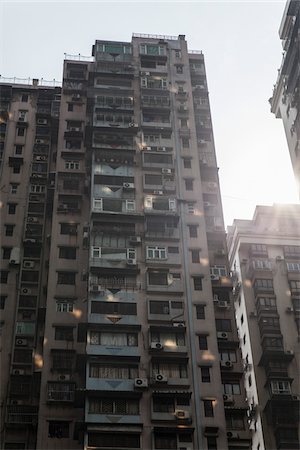 Low Angle View of Apartment Building, Macau, China Stock Photo - Rights-Managed, Code: 700-06452170