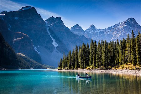 simsearch:600-06125581,k - Canoeists on Moraine Lake, Banff National Park, Alberta, Canada Stock Photo - Rights-Managed, Code: 700-06465434