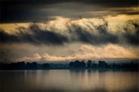 Dark Clouds over Trees and Lake, King Bay, Point Au Fer, Champlain, New York State, USA Stock Photo - Rights-Managed, Code: 700-06465587