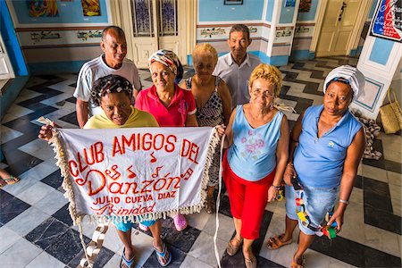 Portrait of Members of Club Amigos Social Dancing Club, Trinidad, Cuba Foto de stock - Con derechos protegidos, Código: 700-06465982