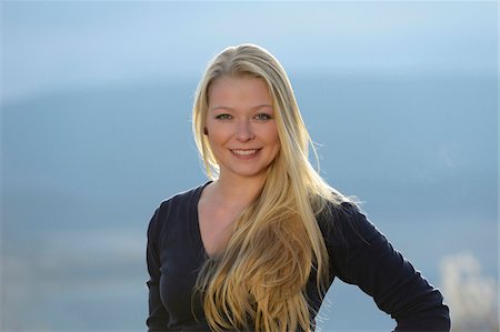 portrait smile caucasian one - Portrait of a blond Teenage Girl outdoors, Bavaria, Germany Stock Photo - Rights-Managed, Code: 700-06786725