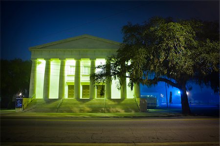 Bull Street Baptist Church at Night, Savannah, Georgia Stock Photo - Rights-Managed, Code: 700-06786903