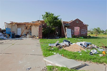 Home Damaged by Tornado , Moore, Oklahoma, USA. Stock Photo - Rights-Managed, Code: 700-06847407