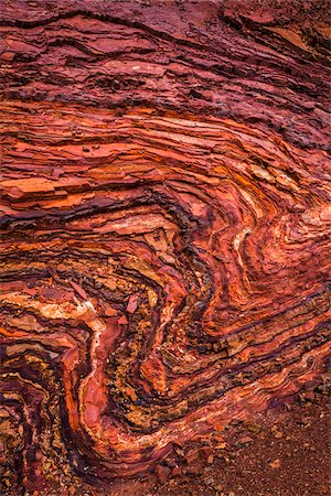 Close-Up of Red Sedimentary Rock, Hamersley Gorge, The Pilbara, Western Australia, Australia Photographie de stock - Rights-Managed, Code: 700-06841571