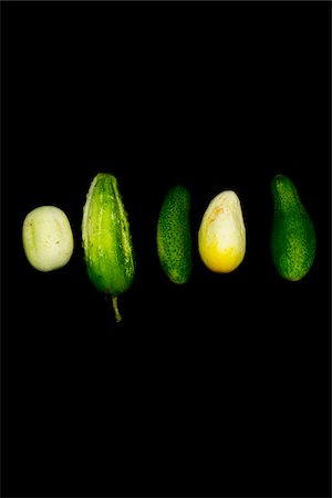 simsearch:600-07311268,k - a variety of fresh local organic artisanal farm-grown cucumbers on black, jeffersonville, georgia Stock Photo - Rights-Managed, Code: 700-06841810