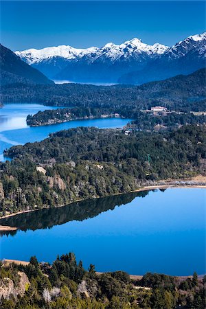 Scenic overview of Bariloche and the Andes Mountains, Nahuel Huapi National Park (Parque Nacional Nahuel Huapi­), Argentina Stock Photo - Rights-Managed, Code: 700-07237950