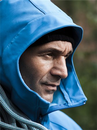 rock climbing closeup - Portrait of Mature Man in Rain Coat, Schriesheim, Baden-Wurttemberg, Germany Stock Photo - Rights-Managed, Code: 700-07238116