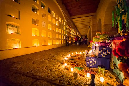 r ian lloyd - Lighted Candles in Crypt of San Miguel Cemetery during Day of the Dead Festival, Oaxaca de Juarez, Oaxaca, Mexico Stock Photo - Rights-Managed, Code: 700-07279530