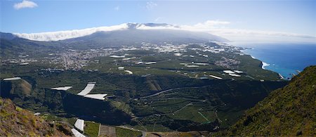 Overview of Valley near Los Llanos and Tazacorte from Mirador del Time, La Palma, Santa Cruz de Tenerife, Canary Islands Stock Photo - Rights-Managed, Code: 700-07355358