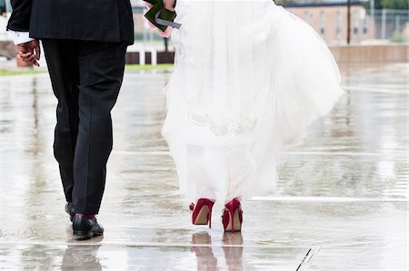 dress shoes for men - Bride and Groom Walking away from Camera Stock Photo - Rights-Managed, Code: 700-07363856