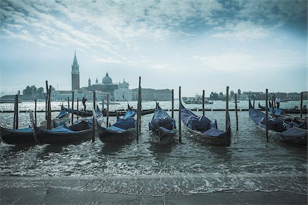 San Giorgio Maggiore Basillica with Gondolas, Venice, Veneto, Italy Stock Photo - Rights-Managed, Code: 700-07636954