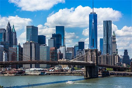 puffy cloud - Brooklyn Bridge and Manhattan Skyline, New York City, New York, USA Stock Photo - Rights-Managed, Code: 700-07745126