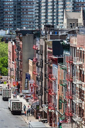 fire escape - Street Scene, Chinatown, New York City, New York, USA Stock Photo - Rights-Managed, Code: 700-07745149