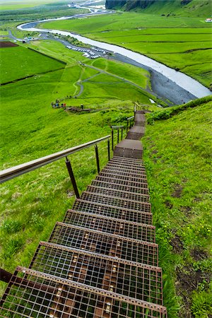 simsearch:700-07745169,k - Looking Down from top of Stairs, Skogafoss, Iceland Stock Photo - Rights-Managed, Code: 700-07745170