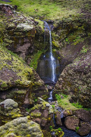 simsearch:700-07745169,k - Fimmvorduhals Hiking Trail along River above Skogafoss Falls, South Iceland, Iceland Stock Photo - Rights-Managed, Code: 700-07745196