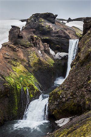 simsearch:700-07745169,k - Fimmvorduhals Hiking Trail along River above Skogafoss Falls, South Iceland, Iceland Stock Photo - Rights-Managed, Code: 700-07745206