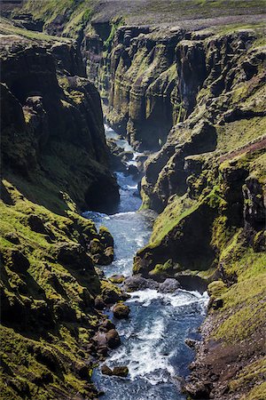 simsearch:700-07745169,k - Fimmvorduhals Hiking Trail along River above Skogafoss Falls, South Iceland, Iceland Stock Photo - Rights-Managed, Code: 700-07745202