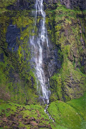 simsearch:700-07745169,k - Scenci view of rockface with waterfall in spring, Seljalandsfoss, Iceland Stock Photo - Rights-Managed, Code: 700-07760026