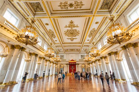 St George's Hall (Great Throne Room), The Hermitage, St. Petersburg, Russia Foto de stock - Con derechos protegidos, Código: 700-07760146