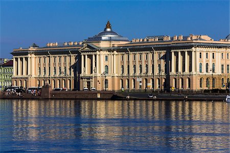 school building - The St. Petersburg Academy of Arts along the Neva River, St. Petersburg, Russia Stock Photo - Rights-Managed, Code: 700-07760236