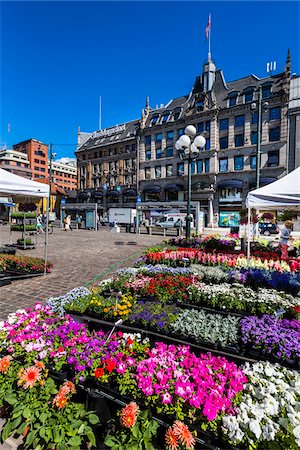 plaza - Flower Market at Stortorvet, Oslo, Norway Stock Photo - Rights-Managed, Code: 700-07784019