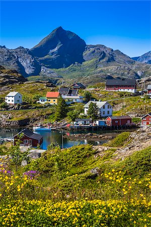 Sund, Flakstad, Flakstadoya, Lofoten Archipelago, Norway Foto de stock - Con derechos protegidos, Código: 700-07784319