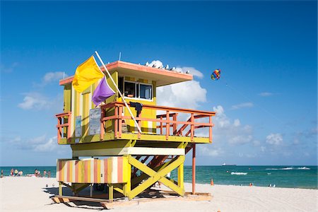 florida - Lifeguard Station, South Beach, Miami Beach, Florida, USA Stock Photo - Rights-Managed, Code: 700-07784366