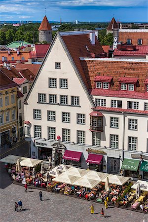 High angle view of buildings in the old Town Hall Square, Tallinn, Estonia Stock Photo - Rights-Managed, Code: 700-07783706