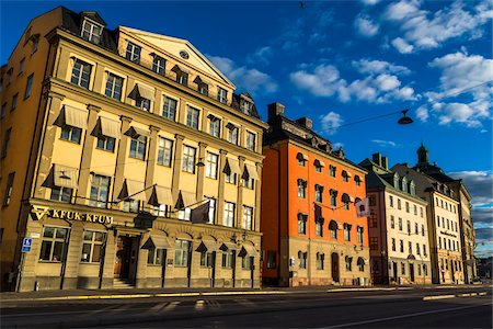 simsearch:700-07783846,k - Sunlight reflected on buildings on city street, Gamla stan (Old Town), Stockholm, Sweden Stock Photo - Rights-Managed, Code: 700-07783771