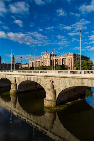 simsearch:700-07783846,k - The Riksdag (Parliament House) and Norrbro Bridge, Helgeandsholmen Island, Stockholm, Sweden Stock Photo - Rights-Managed, Code: 700-07783785