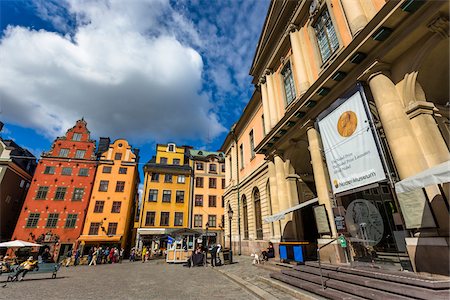 simsearch:700-07783846,k - Colorful buildings and the Nobel Museum, Stortoget, Gamla Stan (Old Town), Stockholm, Sweden Stock Photo - Rights-Managed, Code: 700-07783813