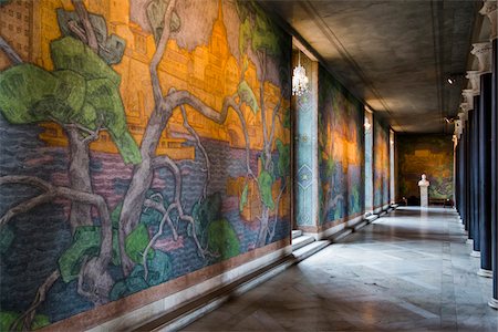 simsearch:700-07783846,k - Artwork on walls, Prince's Gallery, interior of the Stockholm City Hall, Stockholm, Sweden Stock Photo - Rights-Managed, Code: 700-07783849