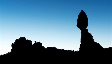 Balanced Rock silhouetted at dawn, Arches National Park, Utah, USA Stock Photo - Rights-Managed, Code: 700-07802580