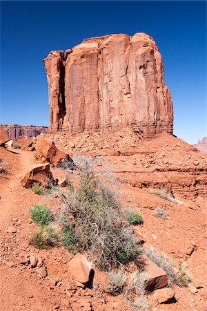 sandstone formation - Butte rock formation, Monument Valley, Arizona, USA Stock Photo - Rights-Managed, Code: 700-07802623