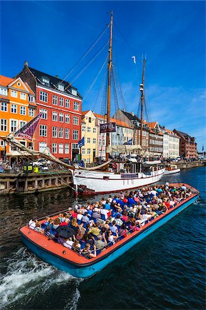 Tour boat and tall ship, Nyhavn Harbour, Copenhagen, Denmark Stock Photo - Rights-Managed, Code: 700-07802656