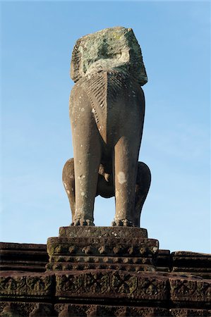 Lion sculptures, East Mebon temple, Angkor Wat Temple complex, UNESCO World Heritage Site, Angkor, Siem Reap, Cambodia, Indochina, Southeast Asia, Asia Stock Photo - Rights-Managed, Code: 700-07803185