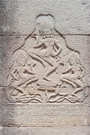 Sculpture of Apsaras, Bayon Temple, Angkor Thom, UNESCO World Heritage Site, Angkor, Siem Reap, Cambodia, Indochina, Southeast Asia, Asia Stock Photo - Rights-Managed, Code: 700-07803196