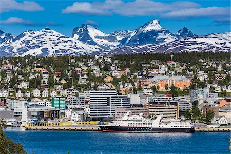 Skyline and harbour of Tromsoe, Troms, Northern Norway, Norway Stock Photo - Rights-Managed, Code: 700-07849678