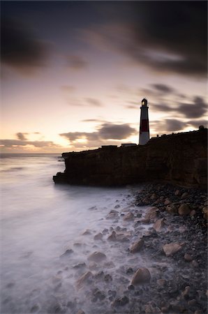 Illuminated Lighthouse at Sunset, Portland Bill Lighthouse, Isle of Portland, Dorset, England Stock Photo - Rights-Managed, Code: 700-07965823