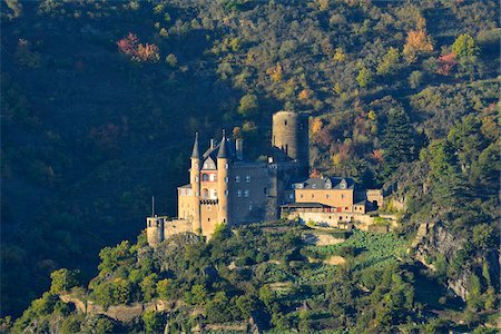 Katz Castle, Sankt Goarshausen, Loreley, Rhein-Lahn-Kreis, Rhineland-Palatinate, Germany Stock Photo - Rights-Managed, Code: 700-07968189