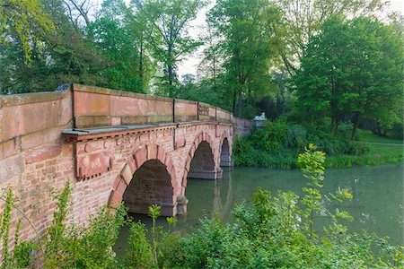 stone in water - Stone Bridge in Spring, Park Schonbusch, Aschaffenburg, Lower Franconia, Bavaria, Germany Stock Photo - Rights-Managed, Code: 700-08007031