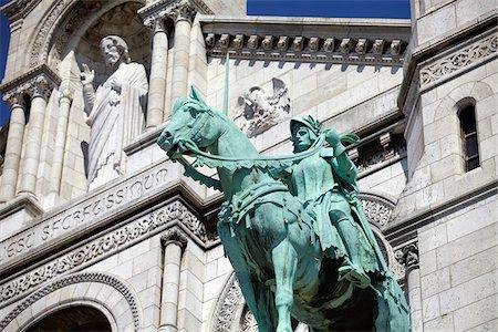 Joan of Arc Statue at Basilique du Sacre Coeur, Montmartre, Paris, France Stock Photo - Rights-Managed, Code: 700-08059896