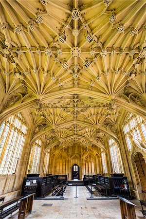 english library - Interior of the Bodleian Library, Oxford University, Oxford, Oxfordshire, England, United Kingdom Stock Photo - Rights-Managed, Code: 700-08145851